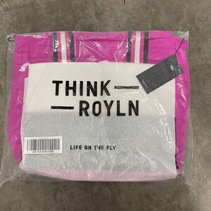 THINK ROYLN Vibrant Pink and White Tote/small pouch bag